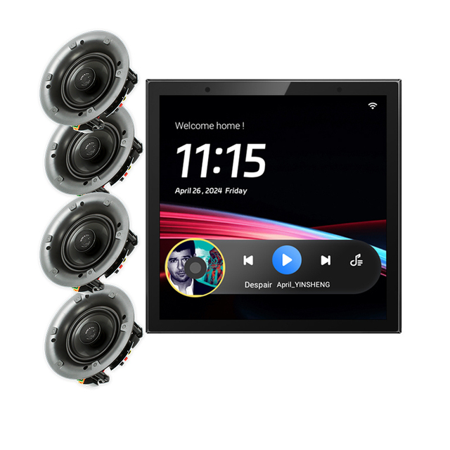 2025 Home Theater System 4 Inch Smart Control Panel Alexa Voice Control Smart Home Automation Can Connect 4 Speakers