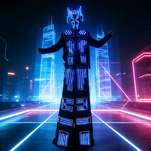 Costume de robot marcheur sur échasses lumineux à LED |   Costume de <span class=keywords><strong>Ranger</strong></span> Lumineux pour les Soirées d'Halloween des Hommes - Product Image 4