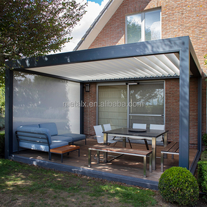 Pergola de jardin en aluminium mural 20 x 14 avec stores, pavillon extérieur, verre <span class=keywords><strong>4x3</strong></span>, toit de jardin - Product Image 6