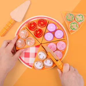 Food Boys Girls Gift Children Educational Pretend Play Pizza Cutting Diy Kitchen Toys