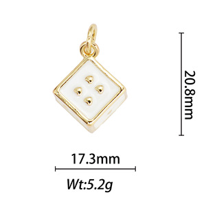 Copper Electroplated Square Pendant For Necklace Making Geometric Shape Jewelry Findings - Product Image 2