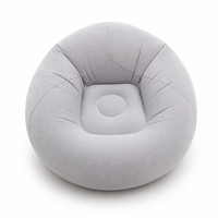 Canapé gonflable portable en flocage, chaise ronde gonflable, canapé-lit pliable pour l'intérieur, l'extérieur, le camping et les voyages