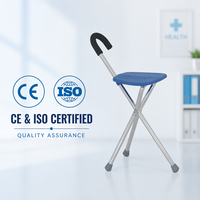 Canne de marche portable avec siège, capacité 100 kg, antidérapante, trépied, chaise pour l'extérieur