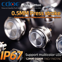 Boutons poussoirs étanches CDOE 12MM 16MM 19MM 22MM 35MM pour ascenseur, interrupteurs à LED éclairés, IP67
