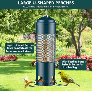 OEM Wholesale Metal Feeder <strong>Wild</strong> Cardinal, Finch, Blue Jay, Chickadee, 3LB <strong>Seed</strong> Capacity, Green Hanging <strong>Bird</strong> Feeder for Outside - Product Image 5