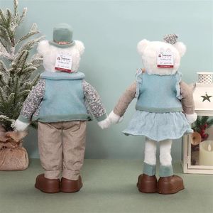 Ours en peluche sur pied aux couleurs festives avec fourrure douce pour la maison, le bureau, l'intérieur et l'extérieur, table d'appoint, table de chevet - Product Image 6