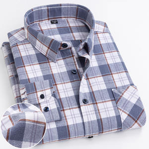 Camicia a maniche lunghe a quadri personalizzata di alta qualità per gli uomini allenta <span class=keywords><strong>tutto</strong></span> Casual - Product Image 3