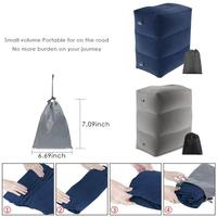 Almohada de viaje inflable de PVC, almohada para reposapiés, cama de avión para niños, coche, autobús, altura ajustable, almohada de descanso para adultos