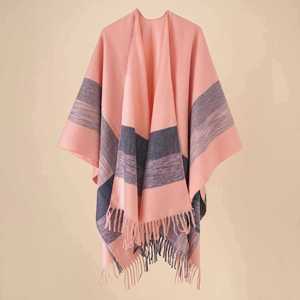 Wholesale Winter 130*150cm Oversized Blanket Poncho Scarf with Tassel <b>Wool</b> <b>Cape</b> Style Cloak Shawl Beach Poncho Womens - Product Image 6