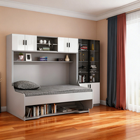 Lit mural pliable à l'écart pour économiser de l'espace avec bureau et armoire de rangement pour maisons modulaires