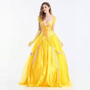 Nueva moda mujer Halloween niñas Cosplay princesa Bale <span class=keywords><strong>La</strong></span> Bella <span class=keywords><strong>y</strong></span> <span class=keywords><strong>La</strong></span> <span class=keywords><strong>Bestia</strong></span> club nocturno <span class=keywords><strong>reina</strong></span> vestido largo disfraces fiesta vestidos - Product Image 3
