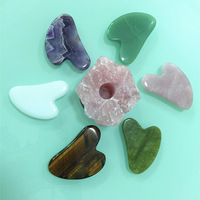 Outil de massage Gua Sha en aventurine verte naturelle, pierre de cristal pour massage facial Guasha