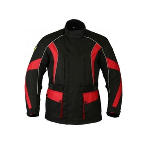 Nouveauté 2026, dernière conception, veste de motard en Cordura respirante, imperméable, noire et rouge, sur mesure pour les motards - Product Image 1
