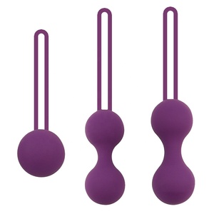 Bolas de <span class=keywords><strong>Kegal</strong></span> de silicona de fábrica China, Conjunto de bolas de entrenamiento para mujer, bolas sexuales ben wa - Product Image 2