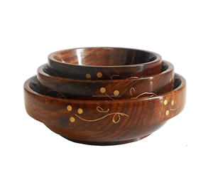 ชามไม้ทำมือรักษ์โลก ดีไซน์โดดเด่น เทคนิคการขัดเงา ปลอดภัยสำหรับสัมผัสอาหาร สไตล์โมเดิร์นมินิมอล เหมาะสำหรับใช้ในบ้านและโรงแรม - Product Image 1