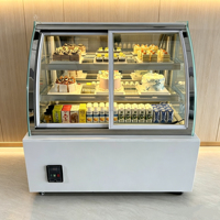 Vitrine Réfrigérée Verticale pour Gâteaux avec Porte Coulissante Avant, Mini Vitrine à Gâteaux, Congélateur d'Exposition pour Gâteaux