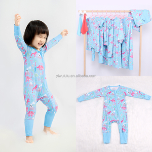 Stampa <span class=keywords><strong>dinosauro</strong></span> bambino <span class=keywords><strong>pigiama</strong></span> di bambù ragazze morbido bambù abbigliamento set due pezzi per bambini di bambù abiti - Product Image 3