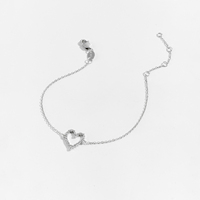 Collier et bracelet en argent 925 plaqué or FUAMAY, délicats, avec un cœur, pour couples, pour femmes