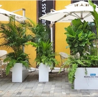 Pot taman penanam Modern, Pot tanaman besar luar ruangan bunga dan biji aluminium logam