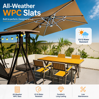 Ensemble table et chaises en WPC jaune, plusieurs combinaisons disponibles pour café, balcon, expédié de Chine