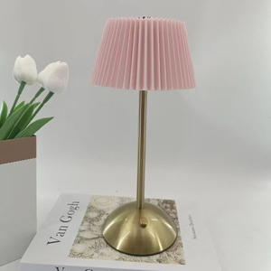 Pink Crystal <b>Shade</b> Brass Base E26 AC LED Push Button Switch Modern Style <b>Small</b> Size Bedroom Decorative Table <b>Lamp</b> - Product Image 1