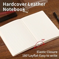 Cahier en cuir souple avec logo conçu sur mesure 5.79*8.27 pouces fil-couture ligne de reliure Journal travail cadeau pour l'école bureau imprimé