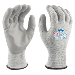 Anti-Cut Level 5 Safety Work Gloves Hand Protection Cut Resistant Gloves With PU Coated Palm