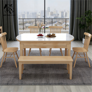 โรงงานเฟอร์นิเจอร์ ราคาถูก ปรับแต่งได้ มีสินค้าจำนวนมาก ดรอปชิปปิ้ง เฟอร์นิเจอร์ห้องรับประทานอาหารแฟชั่นใหม่ โต๊ะรับประทานอาหารไม้หินอ่อน - Product Image 5