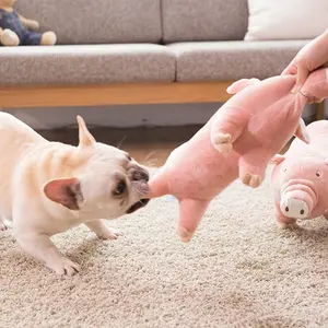 Bonito cerdo de peluche Bulldog Francés, juguetes para masticar para perros, resistente a mordeduras, juguete para perros, muñeca de ventilación para dormir con animales, suministros para Mascotas
