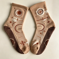 Chaussettes de yoga et de Pilates antidérapantes pour adultes, chaussettes d'été tricotées avec logo sur le revers