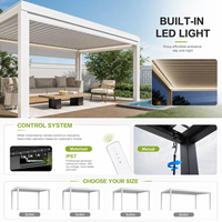 Pergola intelligente en aluminium avec commande par application, capteur de pluie automatique, toit à lames motorisées, imperméable