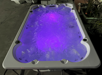 Spa de jardin pour 10 personnes, hydrothérapie, bain à remous en acrylique, musique Bluetooth, commande intelligente pour la cour