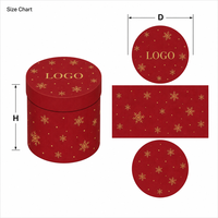 Boîte d'emballage cylindrique rouge et or personnalisée avec logo, vente en gros, pour les fêtes, les cadeaux, le marquage, les célébrations, prix d'usine