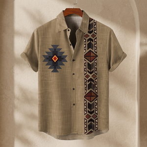 Chemise décontractée pour homme CJ Max Inc 023 2025, style africain, respirante, imprimée numériquement, en polyester/coton, col montant, tricotée - Product Image 3