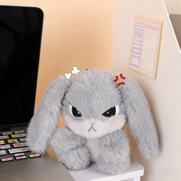 Porte-clés en peluche lapin personnalisé de haute qualité, porte-clés en peluche de graduation au design personnalisé, porte-clés en peluche lapin en colère personnalisé