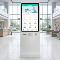 Terminal de libre-service à écran tactile pour hôpitaux/cliniques, utilisation en intérieur, boîtier métallique mural, paiement par lecture de code