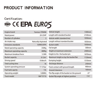 Pompa Steer selip Mini kualitas tinggi T480 Euro 5 EPA disetujui <span class=keywords><strong>Yanmar</strong></span> Front <span class=keywords><strong>End</strong></span> pemuat roda gigi PLC - Product Image 3