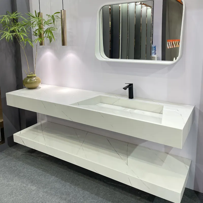 Kingkonre — lavabo de Surface solide blanc pur, évier de toilette/lavabo de lavage des mains/Mini lavabo