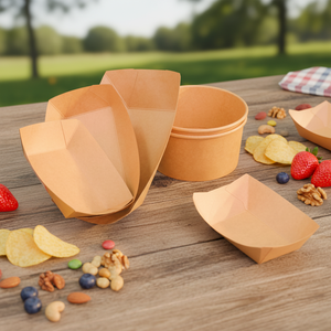 Boîtes alimentaires jetables en papier kraft avec fenêtre, écologiques, étanches et résistantes à l'huile pour salades, burgers et préparation de repas - Product Image 1