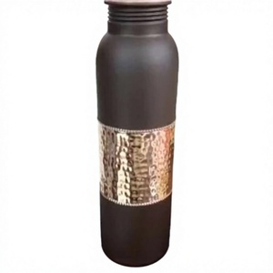 Eco-Friendly Pure Copper Bottle with Mug Modern Design Dishwasher Safe Kitchen & Outdoor Use Drinkware - Product Image 1