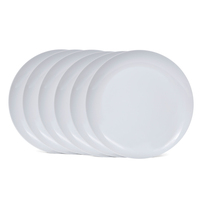 Assiettes de restaurant en plastique blanc, assiettes à dîner en mélamine blanches solides de 11 pouces