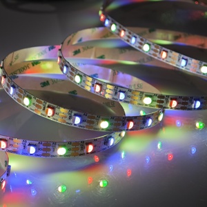 شريط إضاءة <span class=keywords><strong>LED</strong></span> طراز SK6812 RGBW بجهد 5 فولت، 60 مصباح <span class=keywords><strong>LED</strong></span> لكل متر، SMD5050 قابل للتحكم الفردي، ألوان حلمية، متوافق مع WS2812B، مناسب للمسرح وغرف الألعاب - Product Image 1