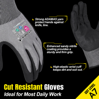 Gants de travail XINGYU anti-coupure de niveau A7 ADAMAS, résistants à l'huile, antidérapants, en nitrile sablé, pour la fabrication métallique, gants de sécurité résistants aux coupures