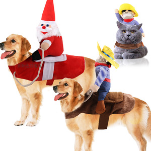 Disfraz de Papá Noel para Perros y Gatos, Ropa Divertida de Halloween, Abrigos y Chaquetas de Tela, Ropa de Transformación - Product Image 1
