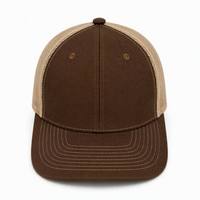 Gorra Trucker Marrón Lisa al por Mayor con Logotipo Personalizado, Gorra de Béisbol Snapback de 6 Paneles con Malla Trasera para Impresión DIY