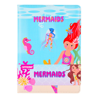Lot de 3 cahiers imprimés A6 pour l'école et le bureau, mignons, pour étudiants et enfants, thème sirènes, ensemble rose pour filles, vente en gros