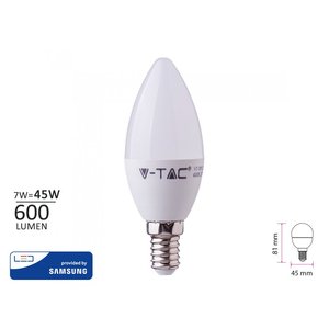 E14 C37 7W 600LM lampada a LED bianco freddo 6000K forma goccia di oliva bastone candela PC corpo AC potenza 6000K-6500K residenziale CCC SKU-113