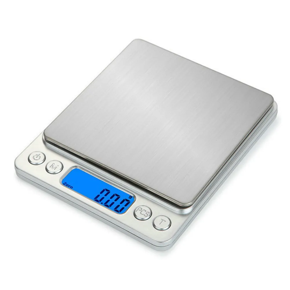 500g/0.01g LCD Display Multi-function Digital Kitchen Scale Stainless Steel Weighing Food Scale