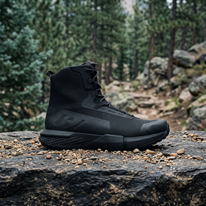 TSB25 AS33 Black Men's High-Top Tactical <b>Boots</b> with Side Zip Durable Breathable Mesh All Seasons - Product Image 4