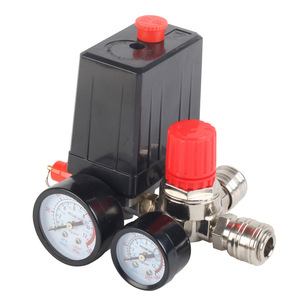 Régulateur d'air 1/4 pouce NPT à double manomètre, interrupteur de pression automatique pour pièces de pompe de compresseur d'air - Product Image 1